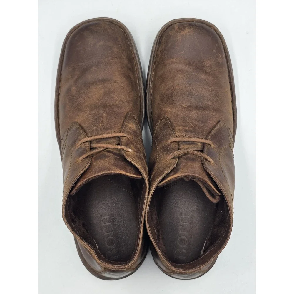 Born Harrison Chukka Boots Men's 10.5M Brown Leather Handcrafted Lace Up Ankle